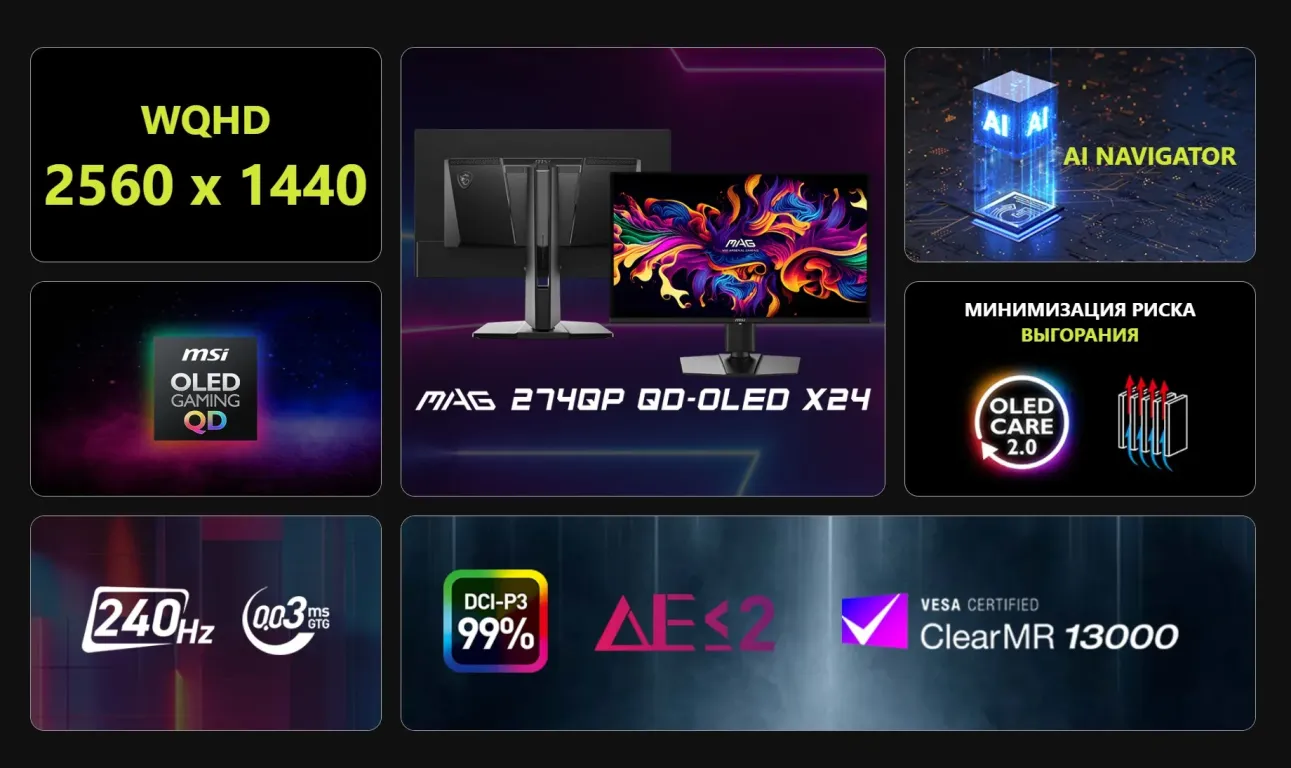 Монитор MSI MAG 274QP QD-OLED X24