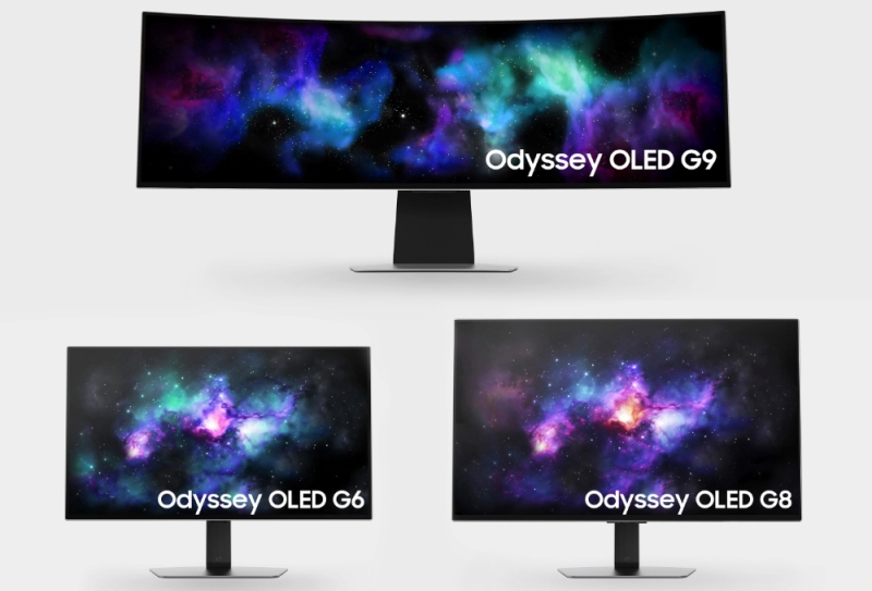 Samsung анонсировала трио игровых мониторов Odyssey OLED из серий G9, G8 и G6