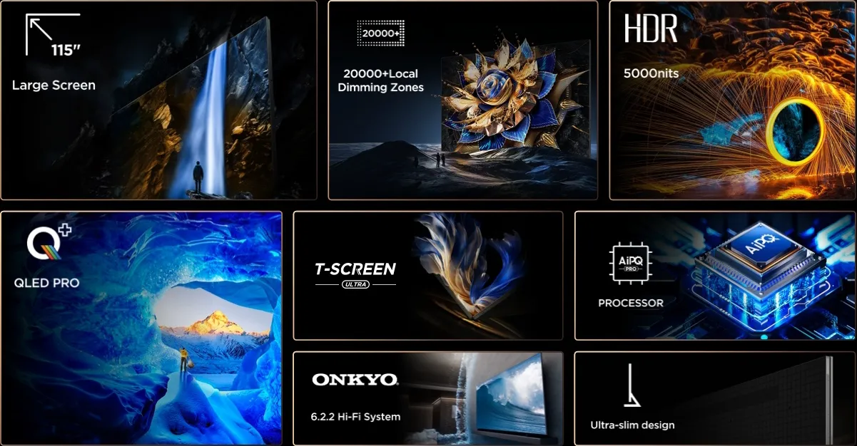 TCL готовит к выпуску 115-дюймовый 4K QD-Mini-LED-телевизор X955
