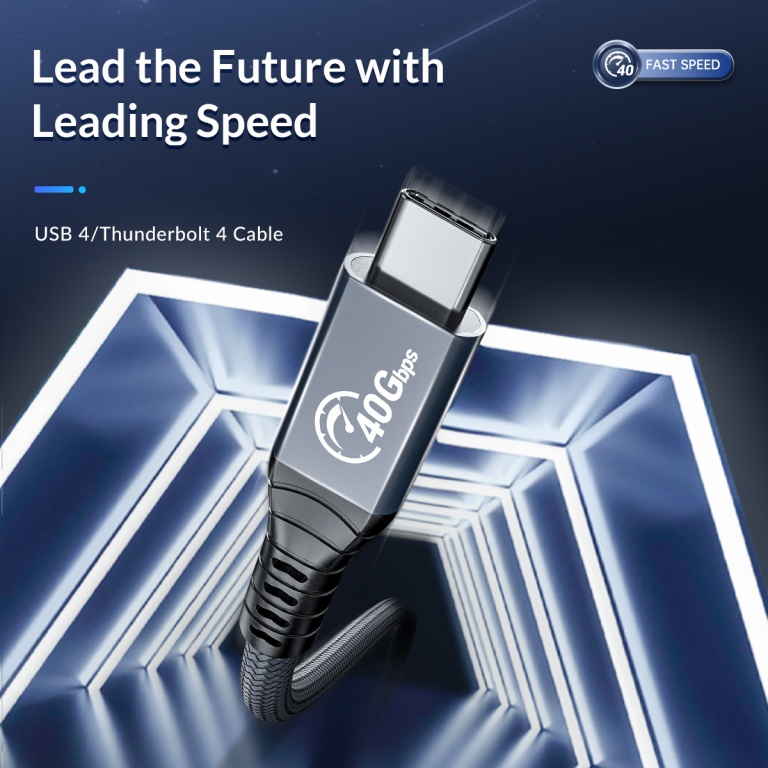 Кабель ORICO PD Thunderbolt 4 TBZ4-20-GY-BP, 2 метра