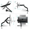 ONKRON кронштейн для монитора 13"-32" настольный, чёрный G100 (G100-B) - фото 3